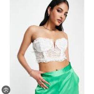 ASOS White Embellished Crop Top